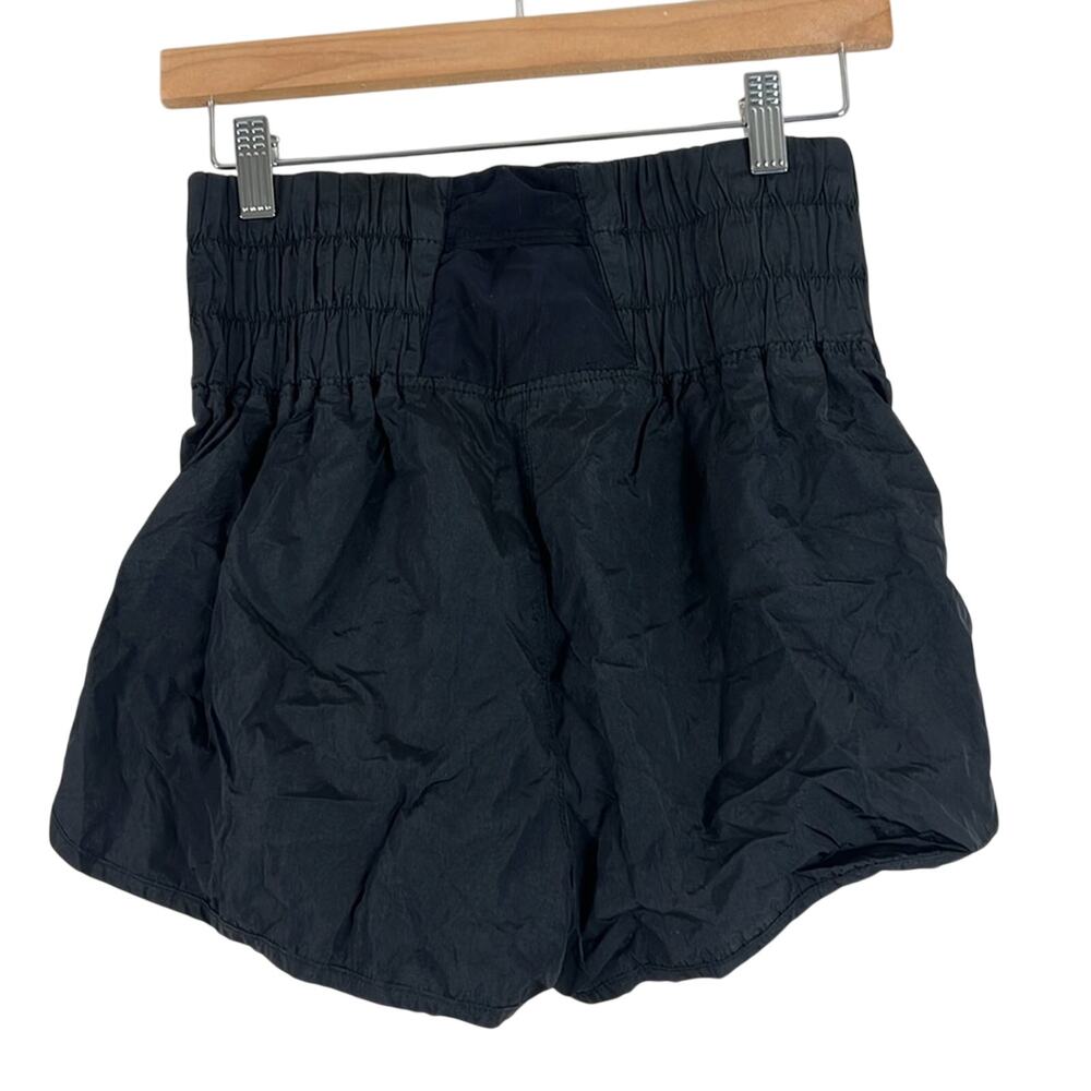 Free People Movement The Way Home Solid Shorts Black High Waist Smocked Size M - Picture 4 of 5